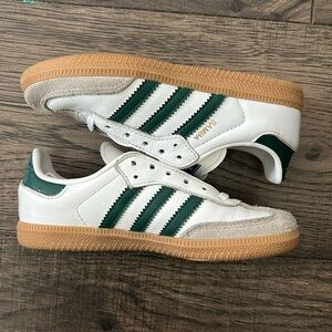 Adidas Kids Samba White and Green Shoes